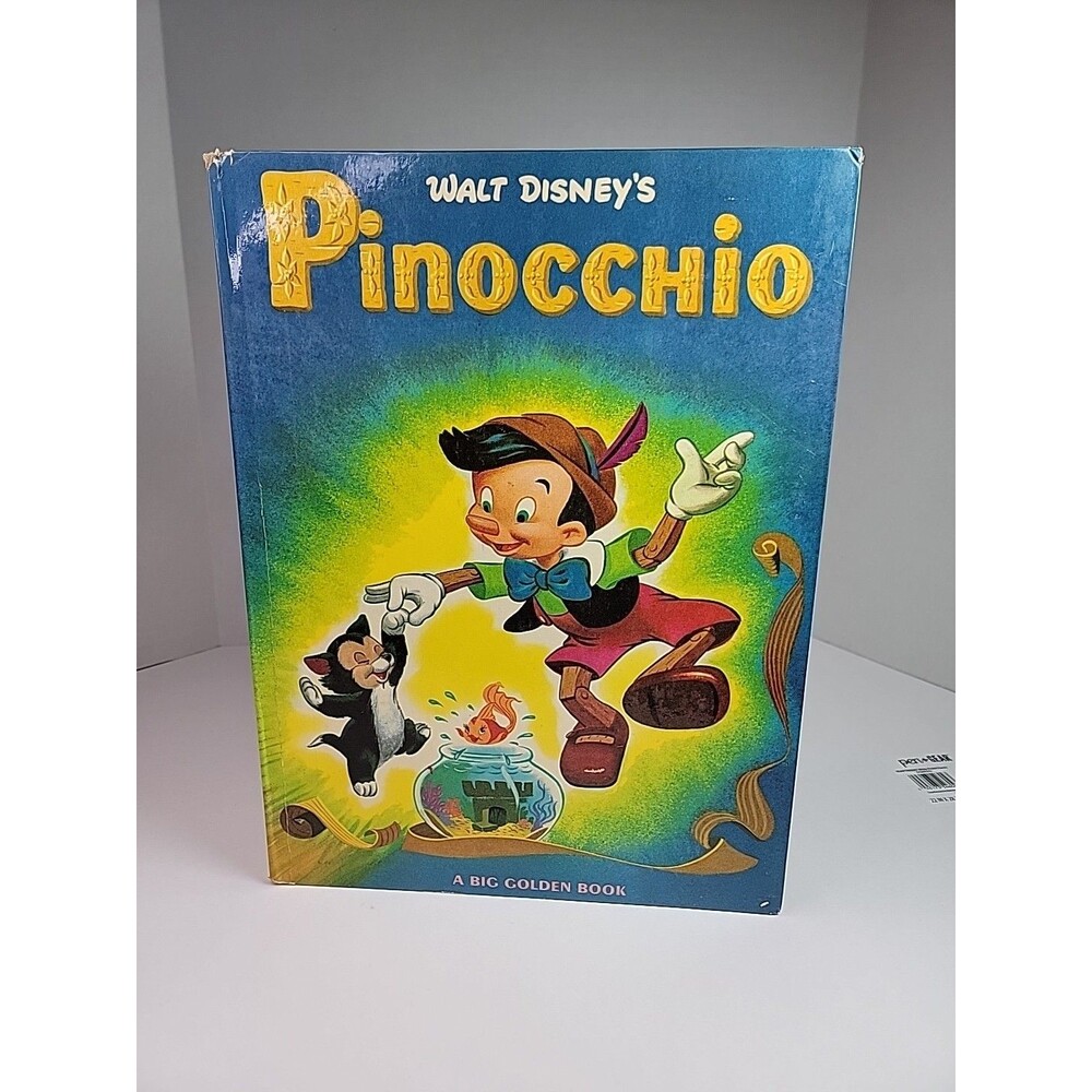 Vintage Big Golden Book Walt Disney Pinocchio Hardcover 1976